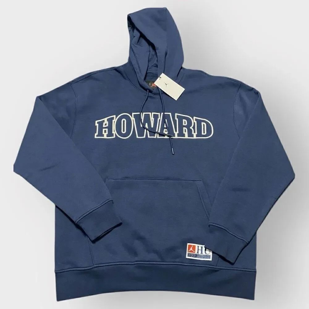 Nike Jordan x Howard University Bisons Pullover Hoodie FJ9323-419 Navy size L